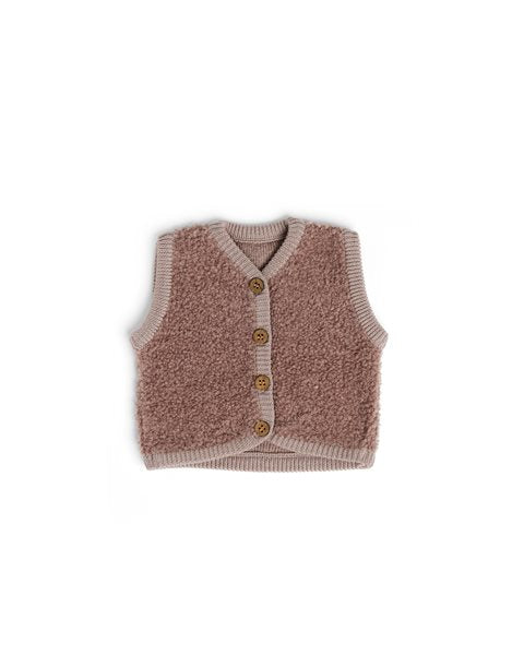 Bouclé-Weste - Merinowolle - Rosa - Smallstuff