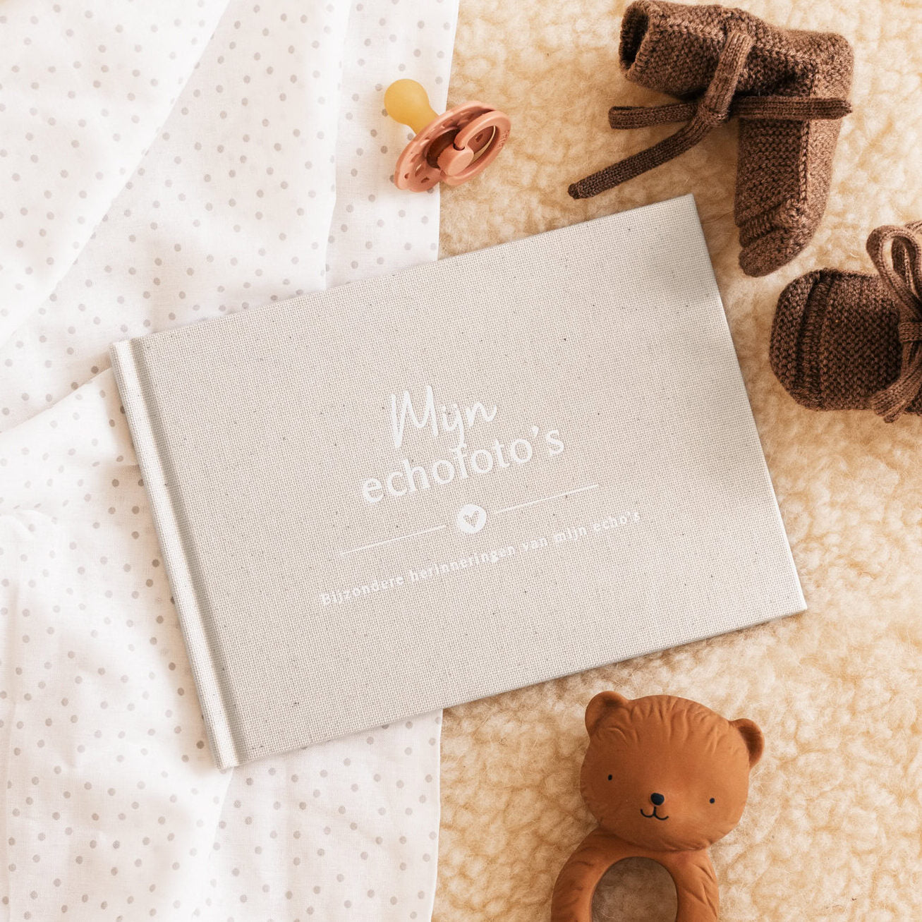 Baby fill-in book - My ultrasound photos - Linen Beige - Fyllbooks