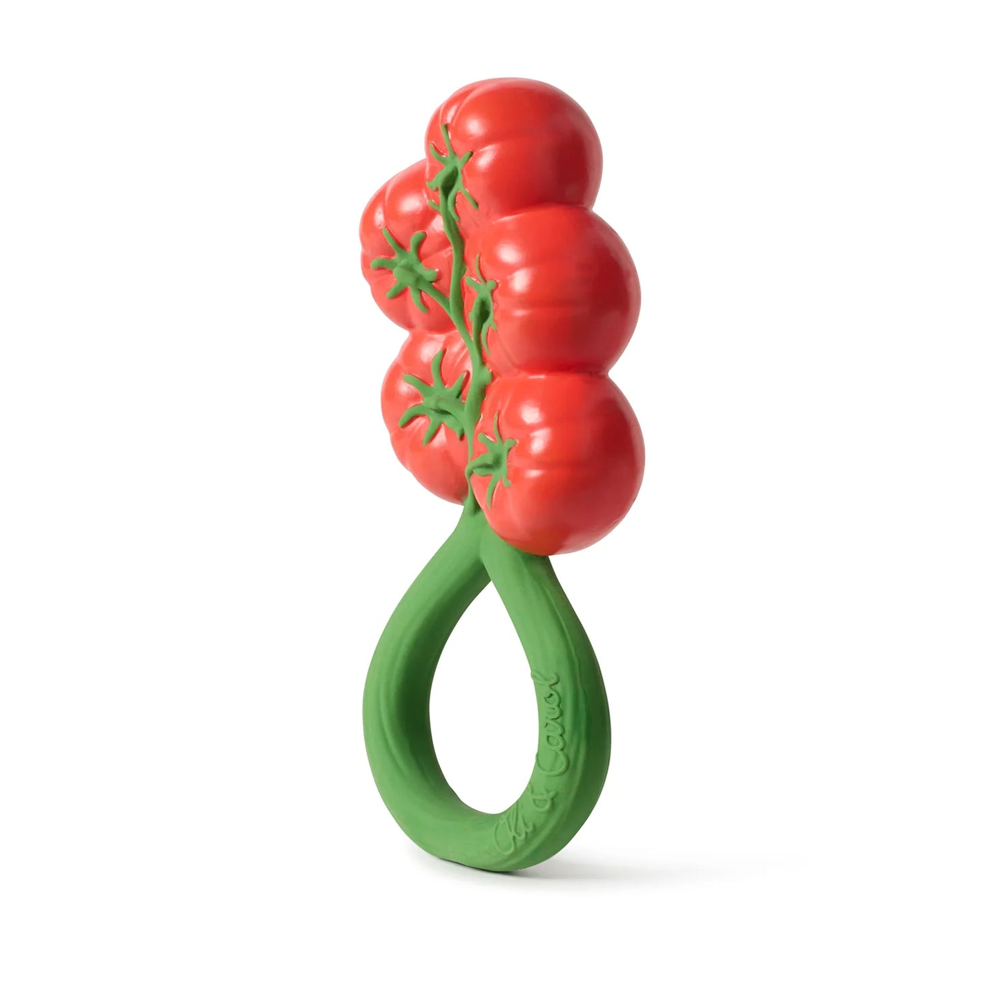 Tomaat rammelaar & bijtring - Natuurrubber - Tomato Rattle Toy - Oli&Carol
