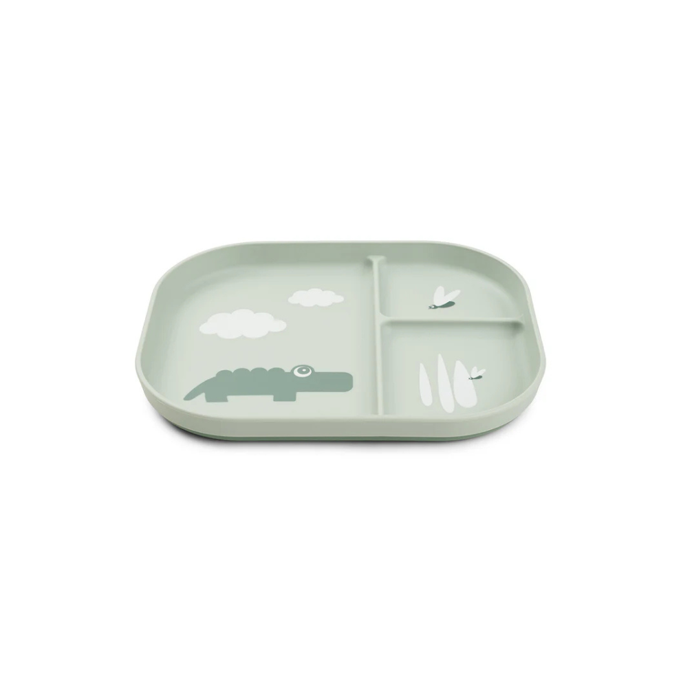 Compartment plate - Foodie compartment plate - Croco - Green - Done by Deer