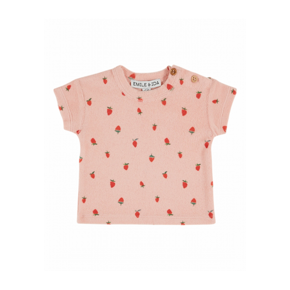 Terry T-shirt - Tee shirt eponge - Pink/Strawberries - Emile et Ida