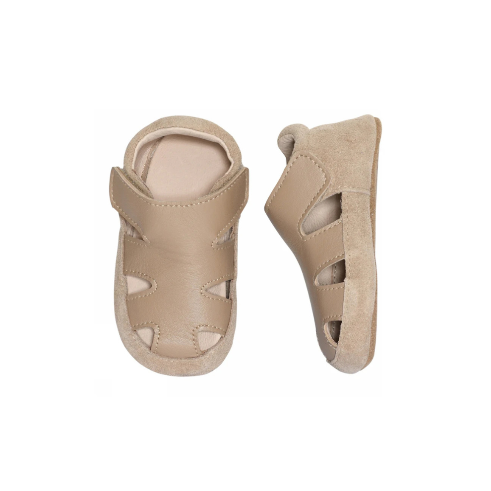Leather sandal slippers - Baby slippers - Desert Taupe - Melton