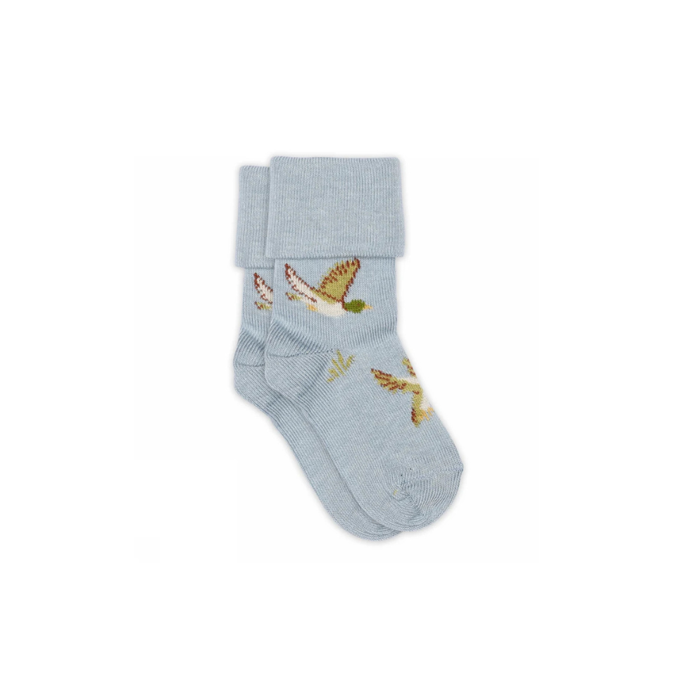 Baby sokjes Osvald - Blauw/Eendjes - Katoen - Dusty Blue - MP Denmark