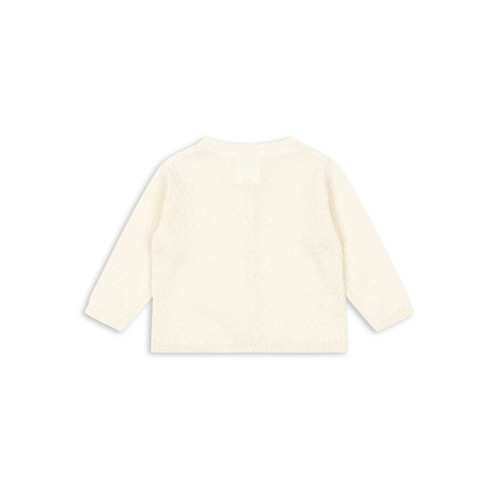 Venti Pointelle Cardigan - Antique White - Fine Knit Cardigan - Organic Cotton - GOTS - Konges Sløjd