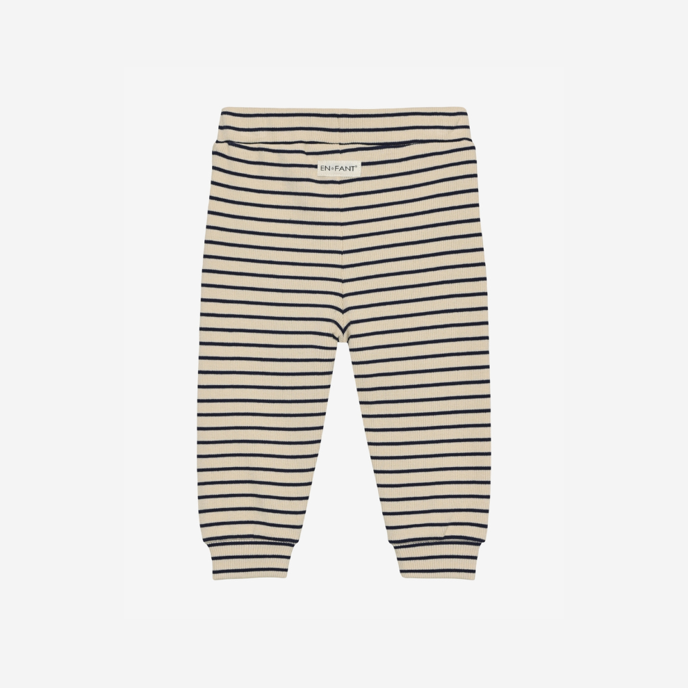 Gestreept Broekje - Rib Stripe Pants - Medieval Blue - Katoen - En Fant