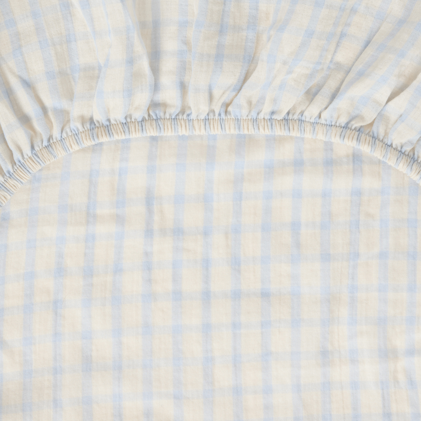 Fitted sheet - Muslin Fitted Sheet Junior - 70x140 - Organic cotton muslin - Gingham Sky Blue - Garbo & Friends