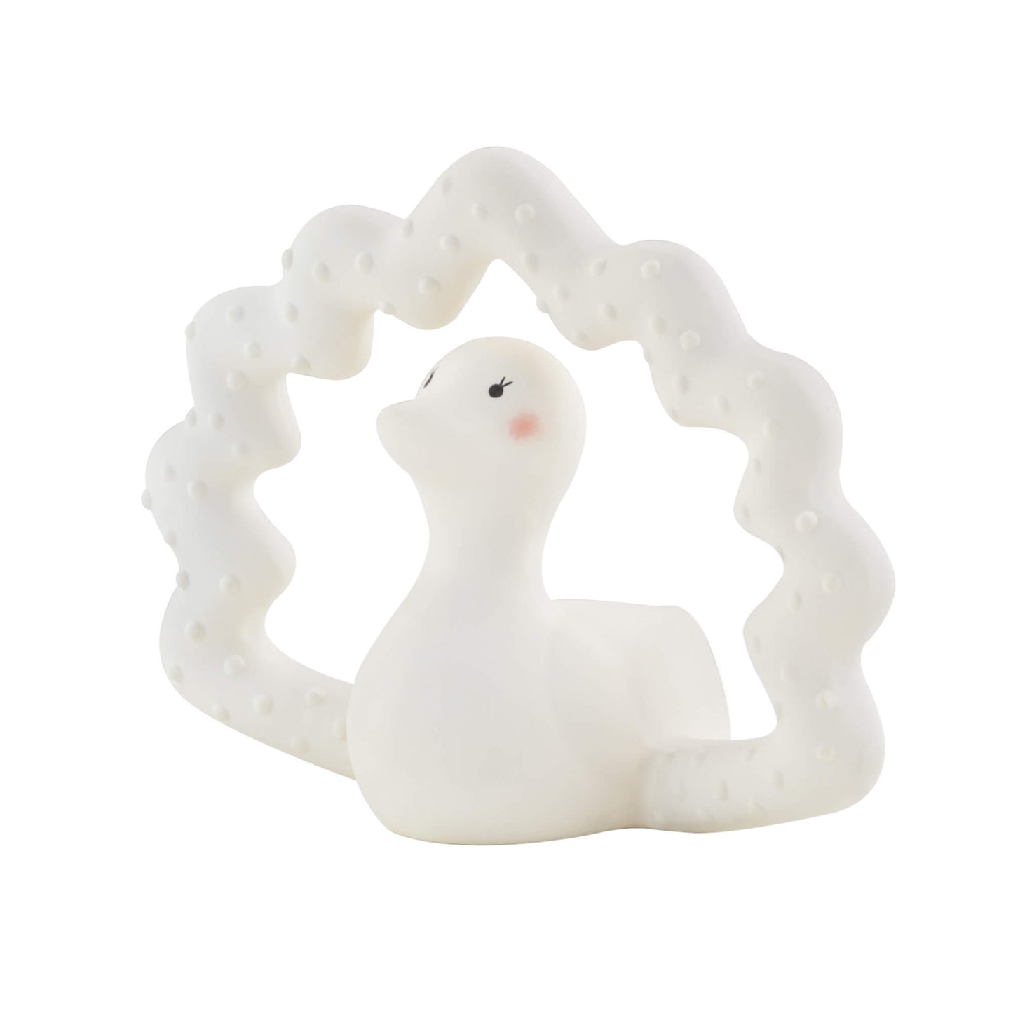 Baby Bello - Bijtring Patsy de Pauw - Peafowl - 100% natuurlijk Hevea rubber - zijaanzicht