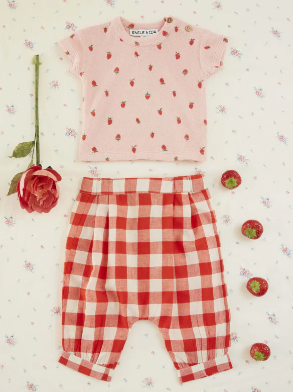 Checked shorts - Bebe Vichy - Organic cotton - Red/White - Emile et Ida