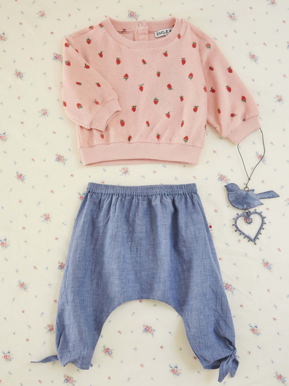 Harem Pants - Baby Sarouel - Cotton - Denim Blue - Emile et Ida