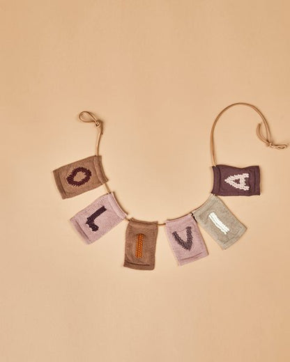 Gebreide Buchstaben-Wimpel A-M - Knitted Letters - Rosatöne - SmallStuff