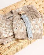 Knitted hat dog print - Nature Melange Dogs - 100% merino wool - SmallStuff