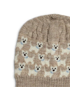 Knitted hat dog print - Nature Melange Dogs - 100% merino wool - SmallStuff
