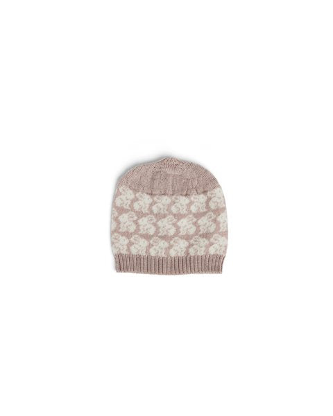 Gebreid mutsje - Merino wol - Konijntjes - Roze/Powder - Smallstuff - productfoto