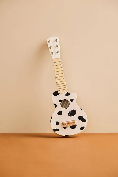 Wooden Toy Guitar - Cow Print - Black White - FSC Certified - Kid’s Concept