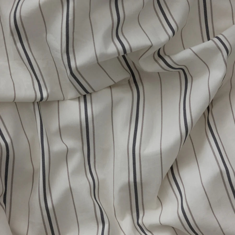 Bettwäsche-Set - Perkal Junior Bettwäsche (DK-Größe) - 100x140cm & 40x45cm - Cream Stripe