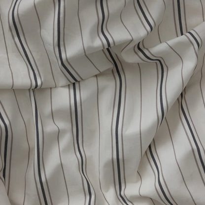 Bettwäsche-Set - Perkal Junior Bettwäsche (DK-Größe) - 100x140cm & 40x45cm - Cream Stripe