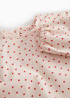 Slabbetje met lange mouwen - Apron LS - Katoen - Happy Hearts/Hartjes - MarMar Copenhagen - productfoto - afbeelding 2