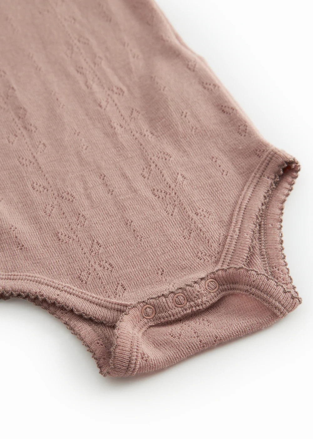 Mouwloze merinowollen romper - Bini Wool Pointelle - Burnt Rose - MarMar Copenhagen - voorkant - afbeelding 2