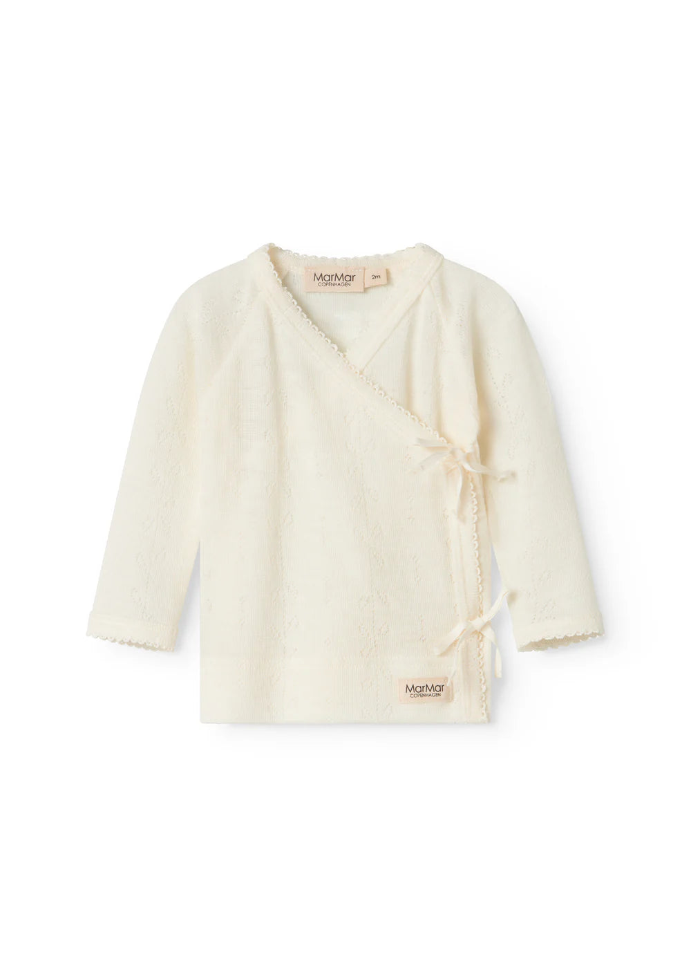 Overslag vestje - Tut Wrap LS Wool Pointelle - 100% merinowol - MarMar Copenhagen - productfoto - afbeelding 3