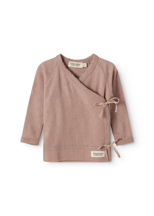 Crossover cardigan - Tut Wrap LS Wool Pointelle - 100% merino wool - MarMar Copenhagen