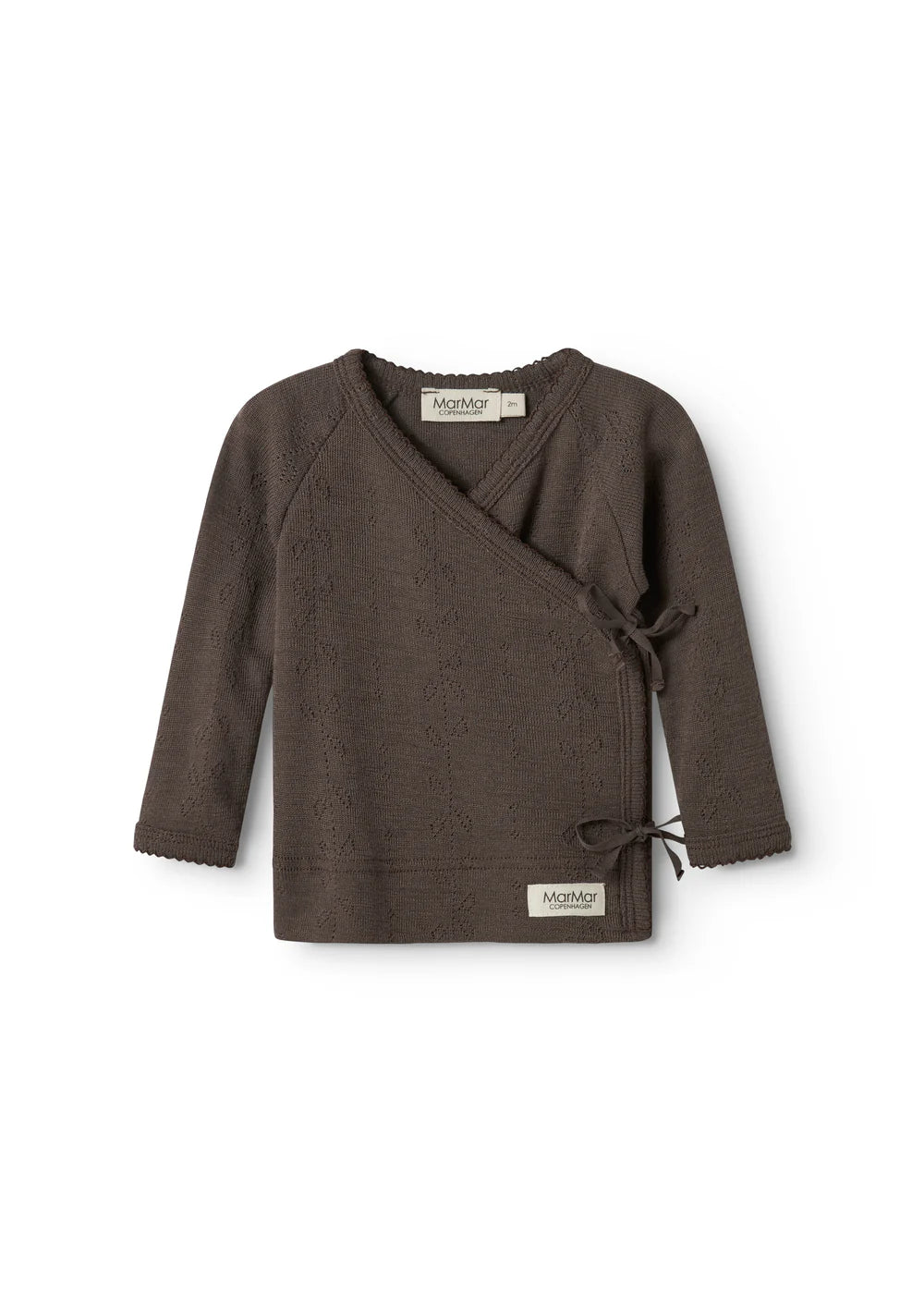 Overslag vestje - Tut Wrap LS Wool Pointelle - 100% merinowol - MarMar Copenhagen - productfoto - afbeelding 2