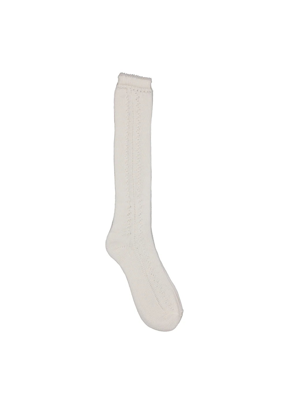 Knee Socks Pointelle – Gentle White – Katoenen kinderkniekousen met ajourpatroon – MarMar Copenhagen