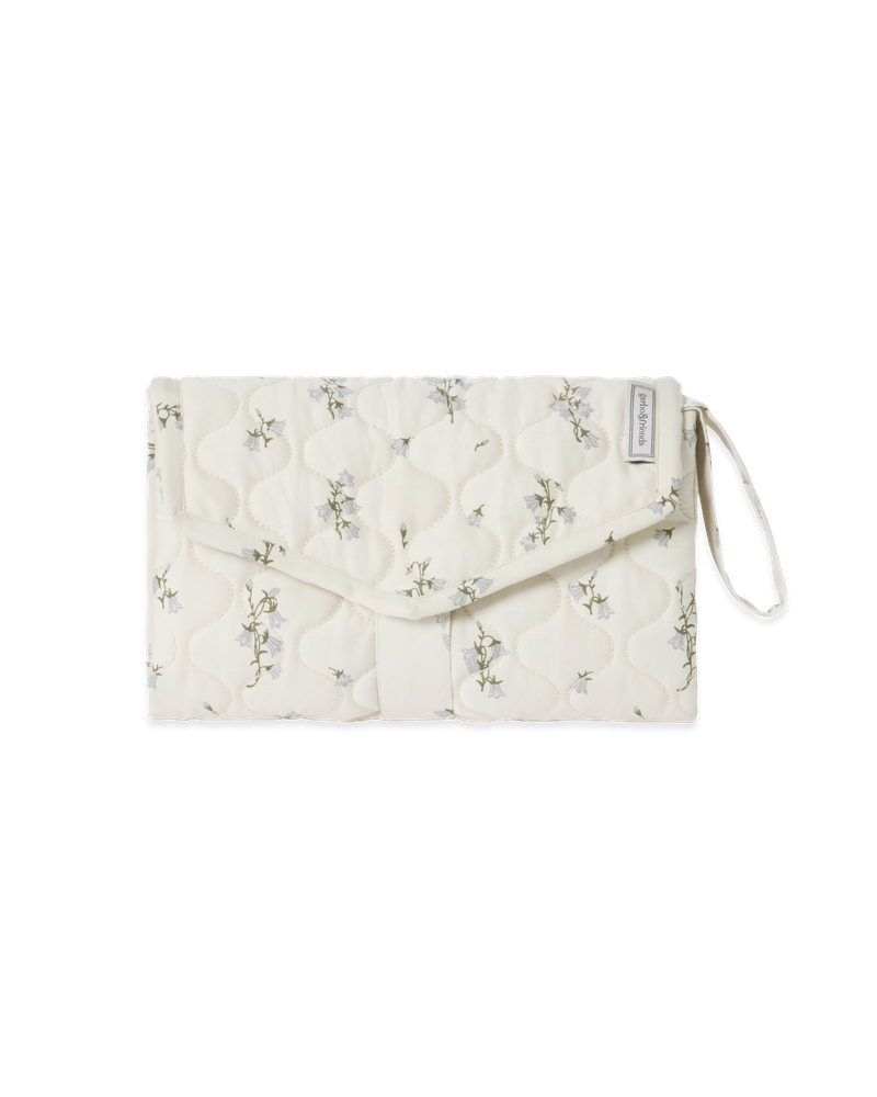 Changing Mat Quilted Bluebell - Organic cotton sateen - Garbo&Friends