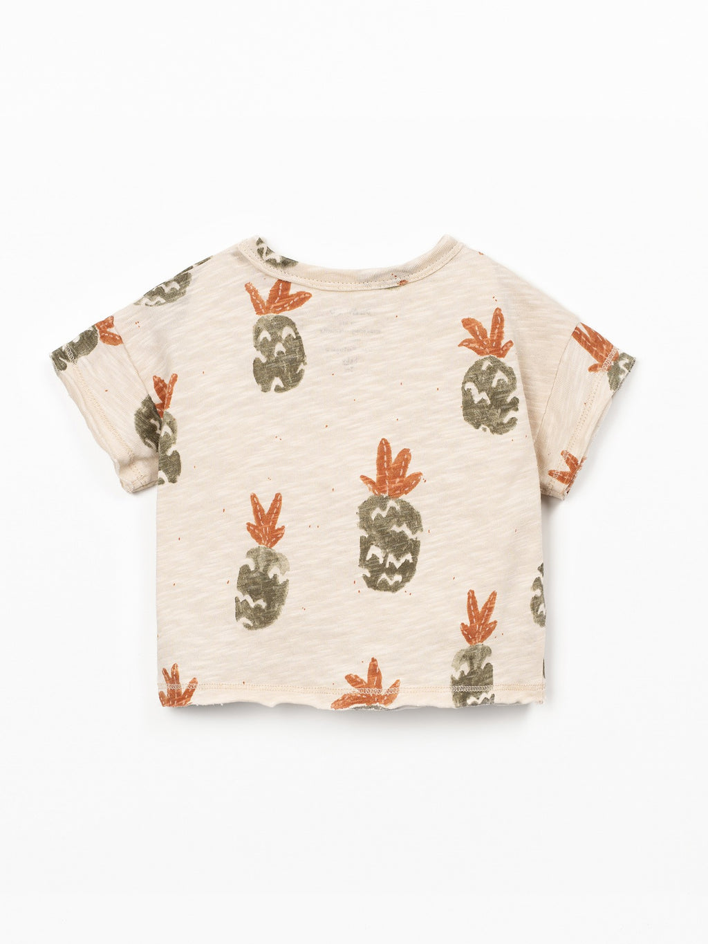 T-shirt met ananasprint - Beige - 100% biologisch katoen - Play Up - achterkant