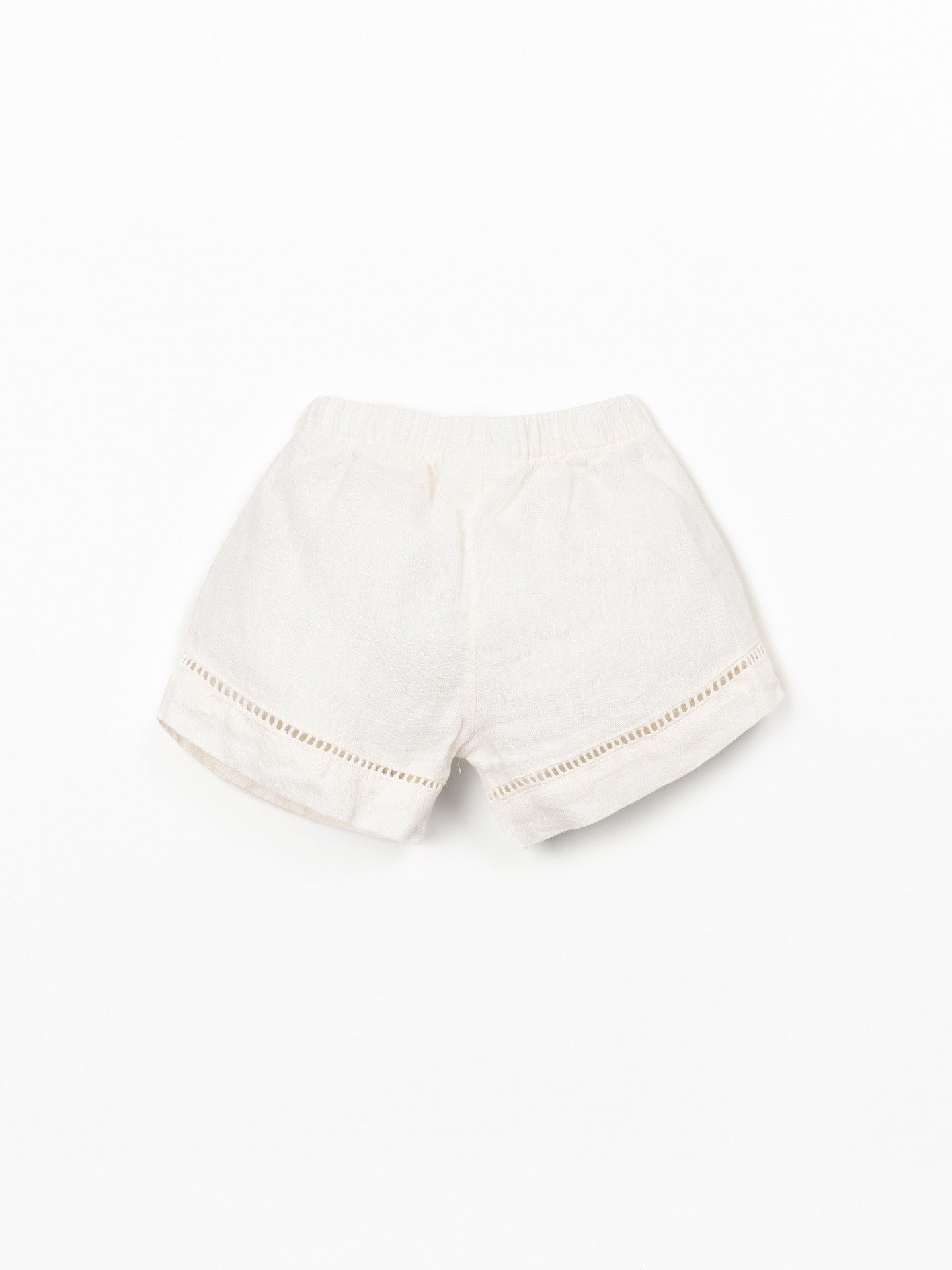 Leinen-Shorts mit elastischem Bund – Ecru – 100 % Leinen – Play Up
