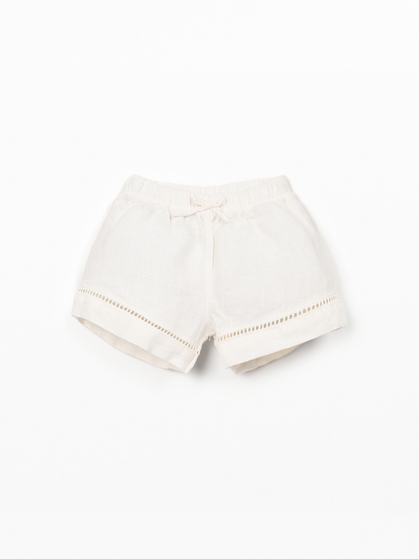 Leinen-Shorts mit elastischem Bund – Ecru – 100 % Leinen – Play Up