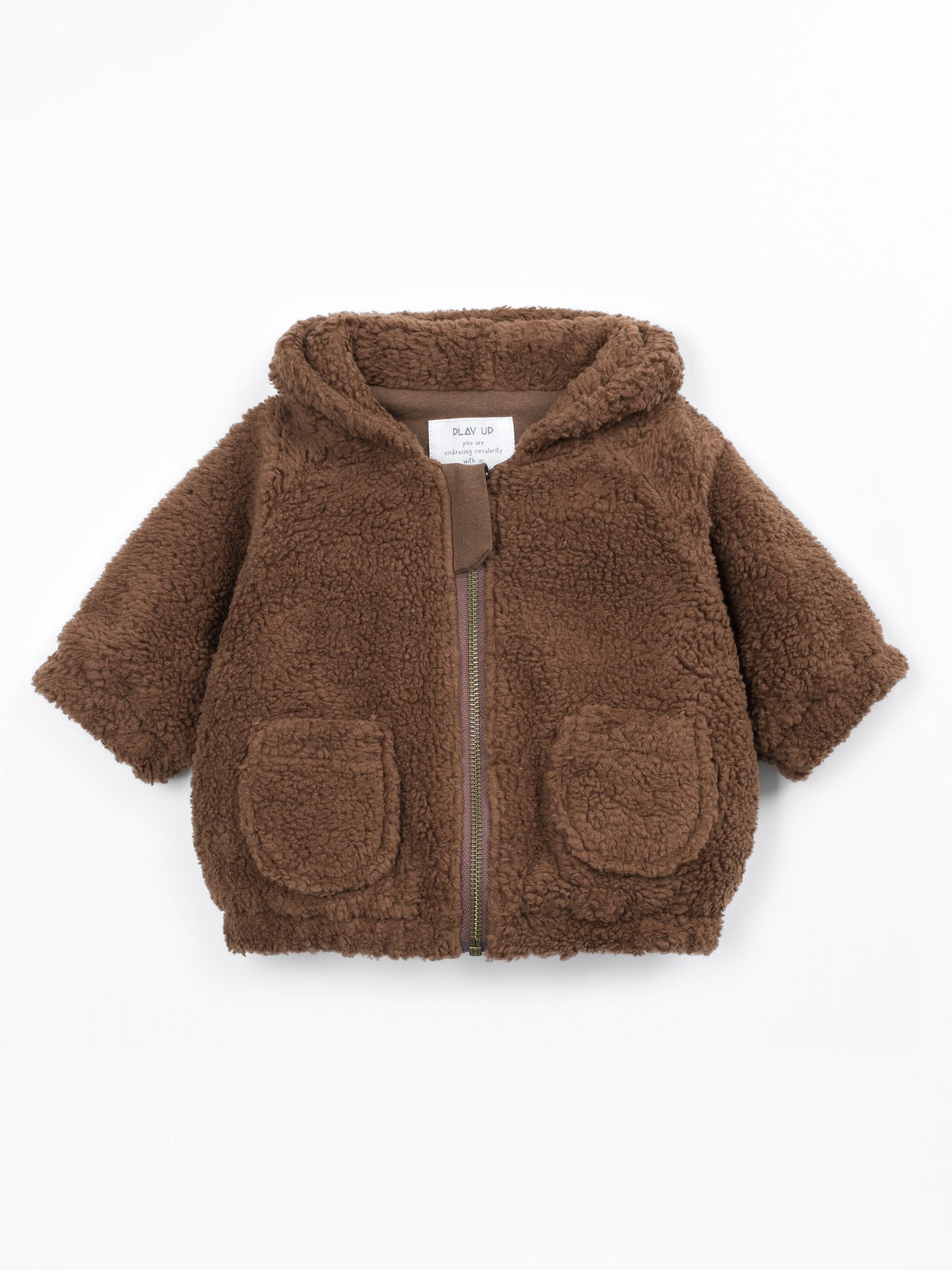 Gilet bébé Teddy - Coton biologique - Marron - Play Up