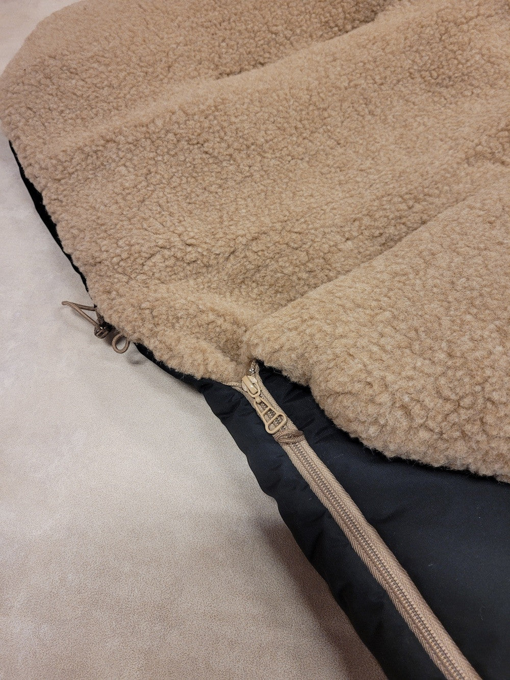 Waterproof Footmuff Tan – 100% wool lining – Alwero