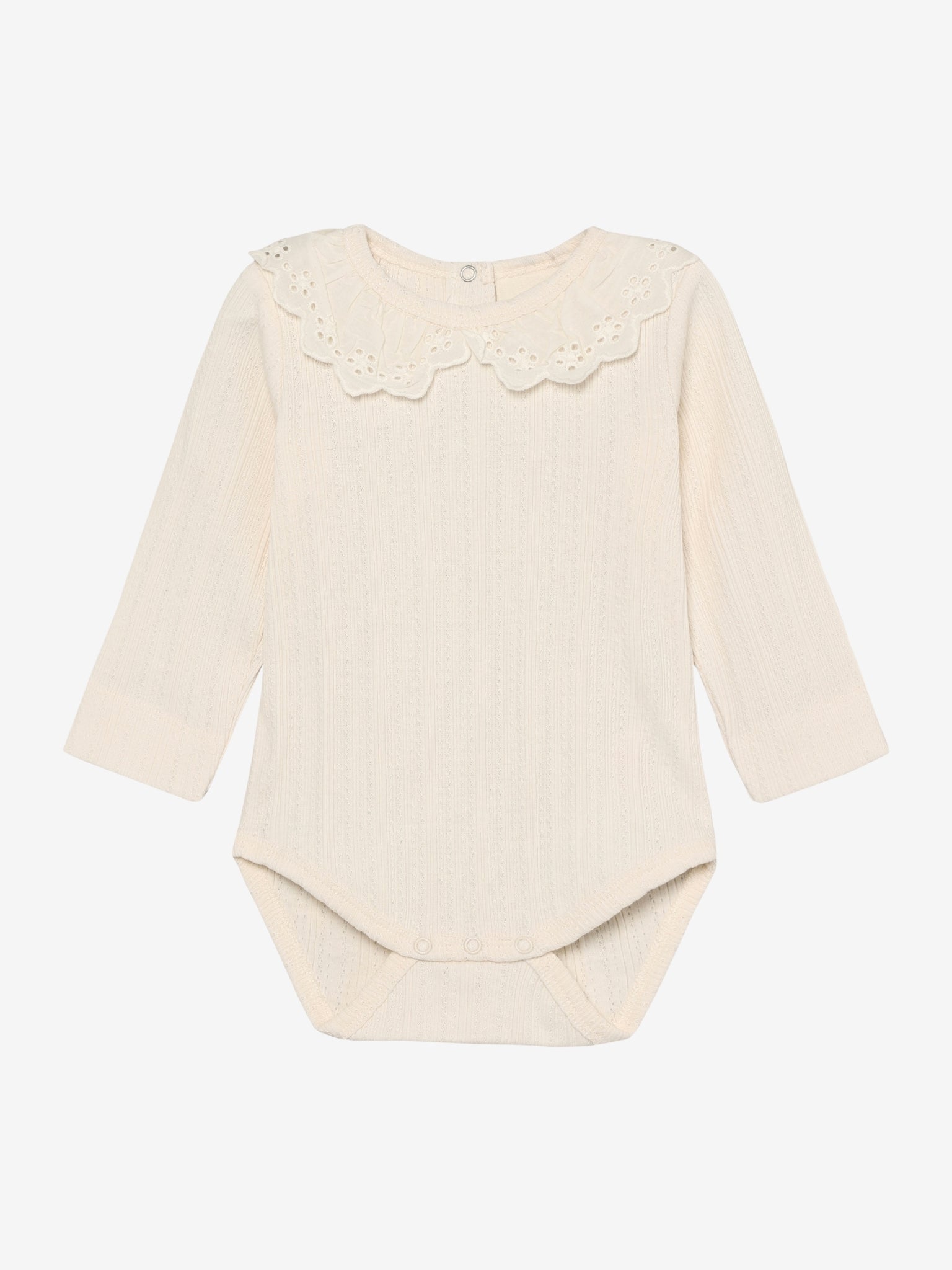 Pointelle romper met kraagje - Katoen - Body LS Pointelle - En Fant - voorkant