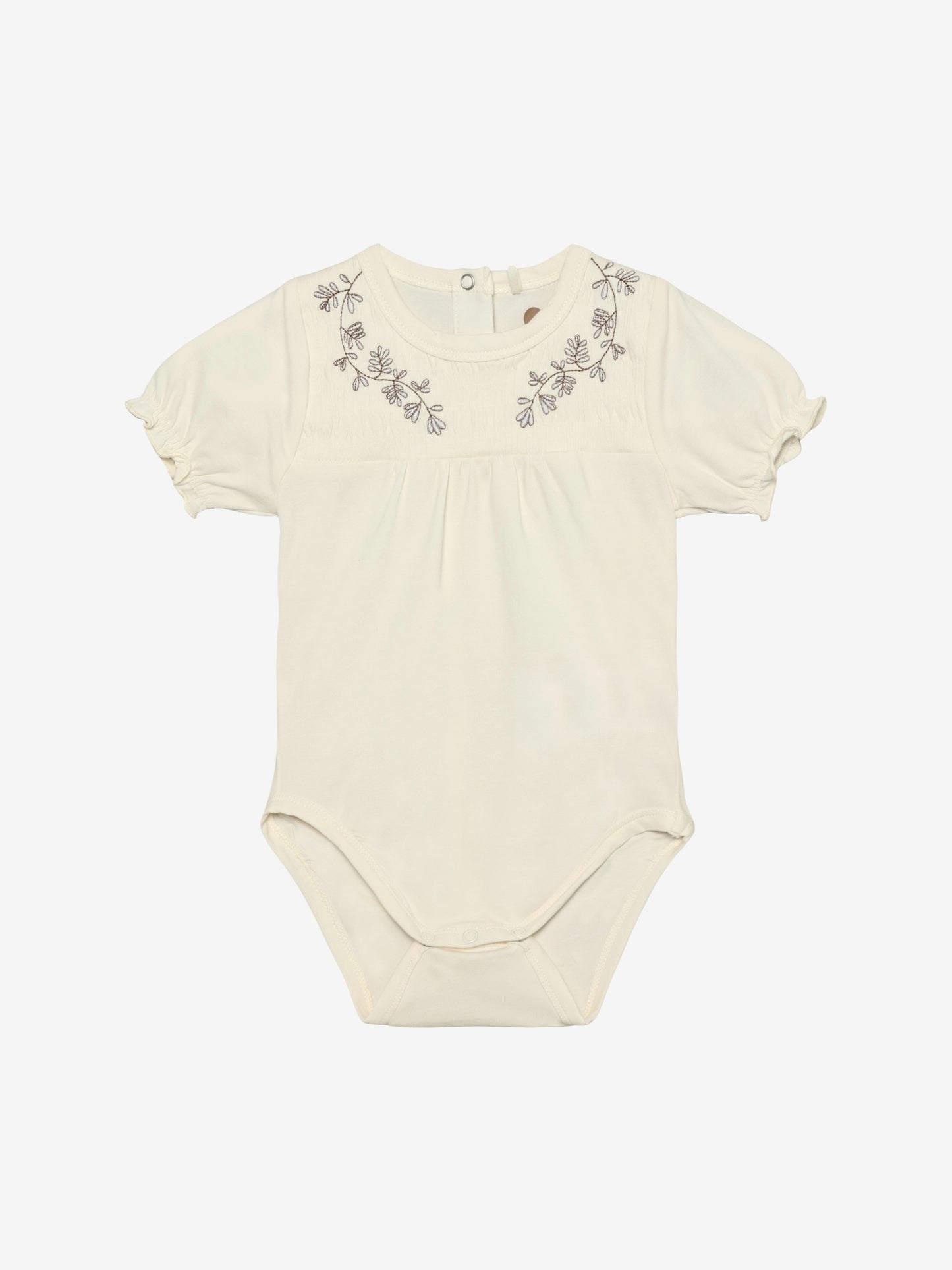 Short sleeve romper - Cotton - Eggnog - Body SS Embroidery - En Fant