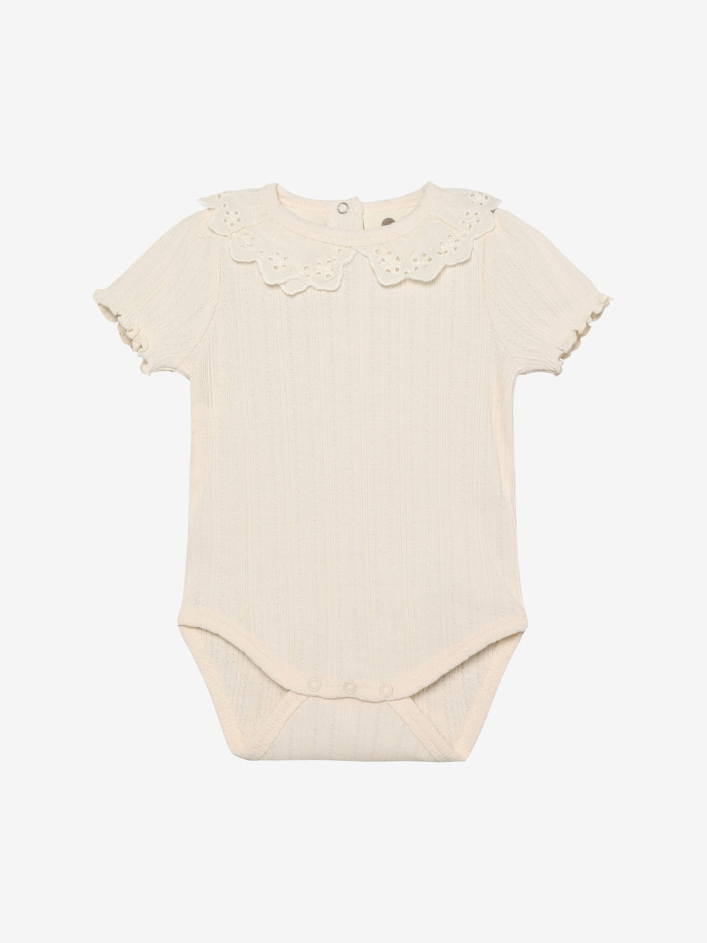 Pointelle romper met kraagje - Korte mouw - Katoen - Body LS Pointelle - En Fant - voorkant