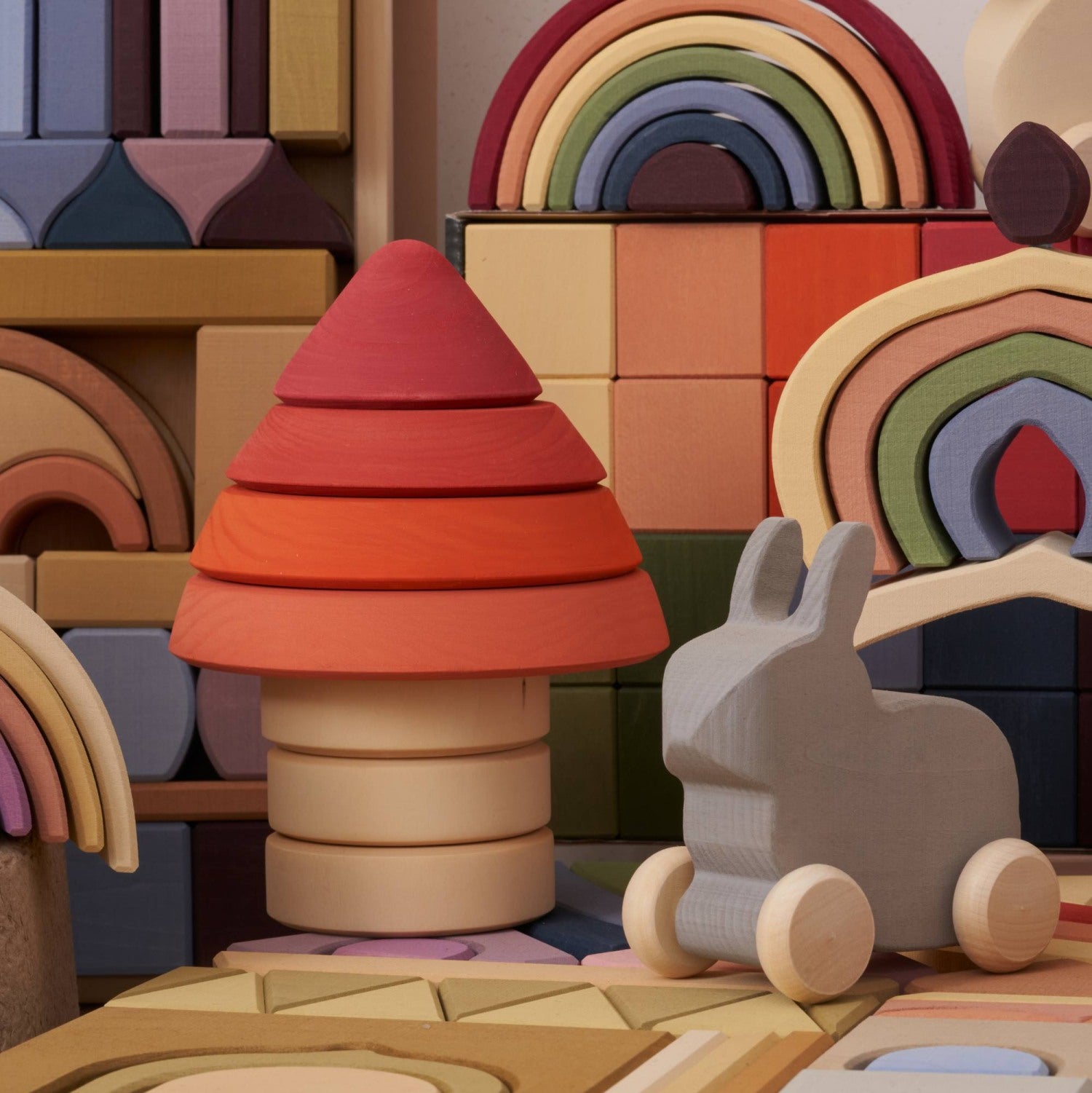 Houten konijn op wieltjes – Grey Hare – Raduga Grëz