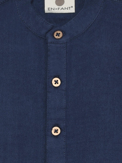 Shirt top - Organic cotton muslin - Medieval Blue - Shirt LS Muslin - En Fant