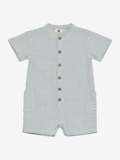 Playsuit Muslin Stripe - Short Sleeve Jumpsuit - Organic Cotton Muslin - En Fant