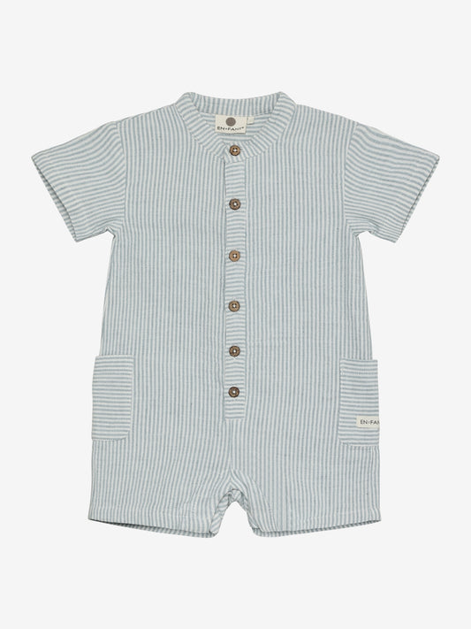Playsuit Musselin Streifen - Kurzarm Jumpsuit - Bio-Baumwoll Musselin - En Fant
