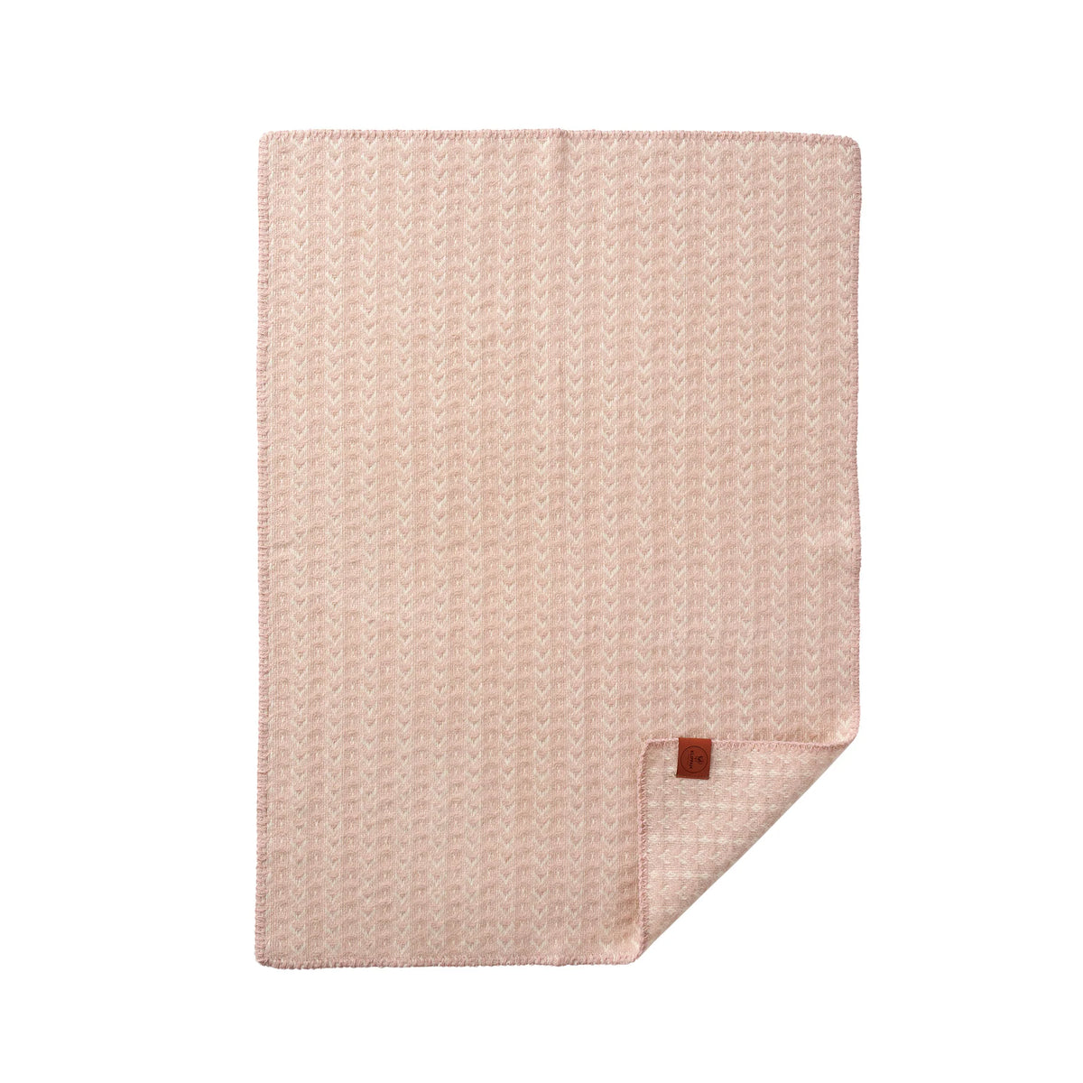 Ilse Baby – Jacquard wiegdeken – Roze – 100% lamswol – 65 × 90 cm – Klippan Yllefabrik