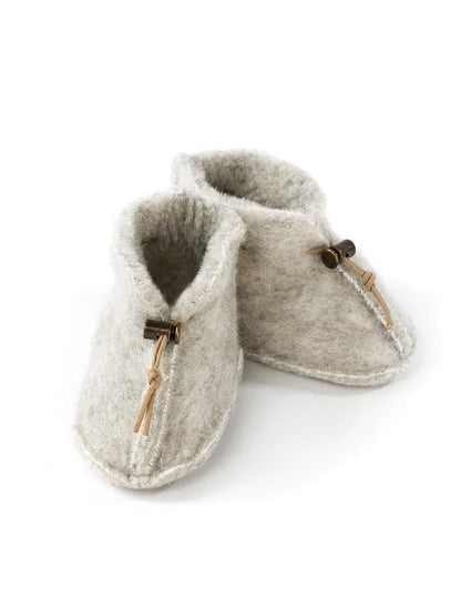 Wool Baby Slippers - Emo - Natural wool - Alwero
