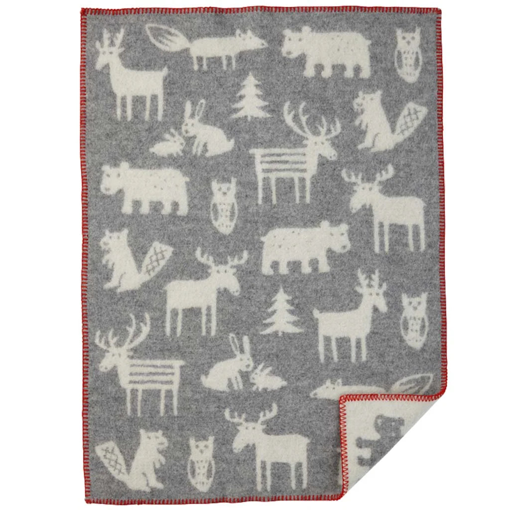 Wollen babydeken – Forest Grey – 100% lamswol – Klippan