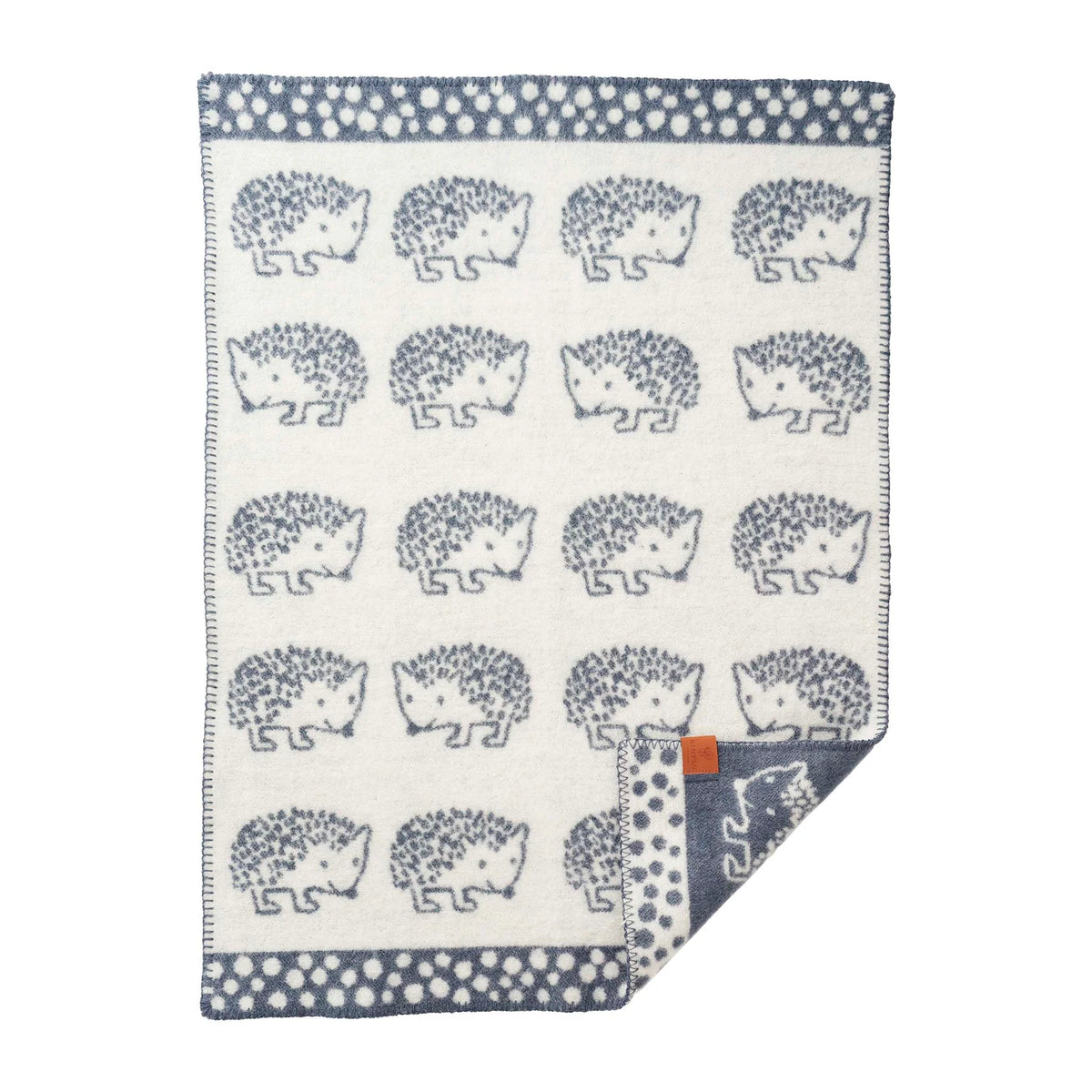 Baby wiegdeken Hedgehog - Gerecyclede wol & biologische lamswol - Blue - Klippan