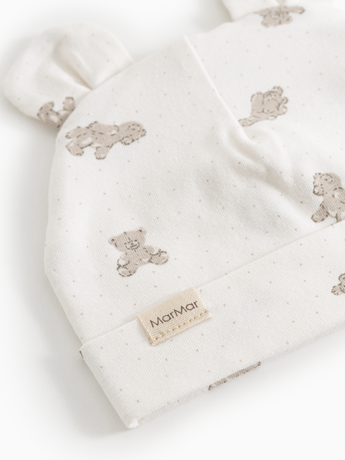 Bonnet bébé Aiko Ear – Oursons – Modal et coton biologique – MarMar Copenhagen