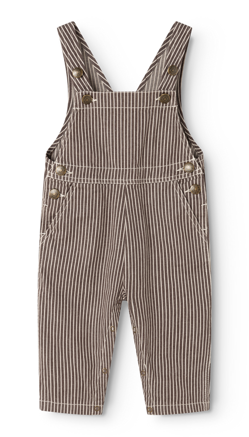 Baby tuinbroek Ruben - Soft denim - Dark Brownie Stripe - MarMar Copenhagen - productfoto - afbeelding 2