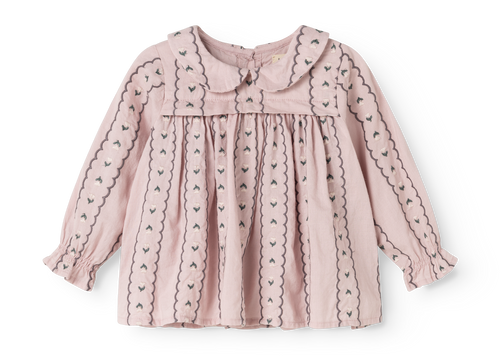 Blouse Tora – Fleur violette poudrée – Broderie légère – MarMar Copenhagen