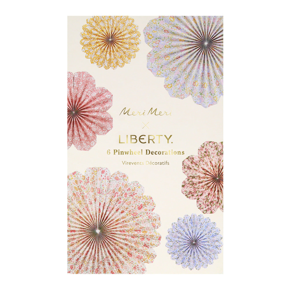 Meri Meri x Liberty Papier Pinwheel Decoraties – set van 6