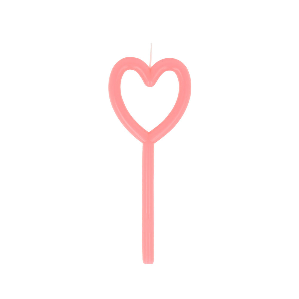 Slim Heart Candle Pink – Hartvormige taartkaars – Meri Meri