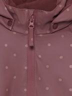 Regenpak met fleece – Rose Brown Polka Dot – Waterdicht & winddicht – CeLaVi