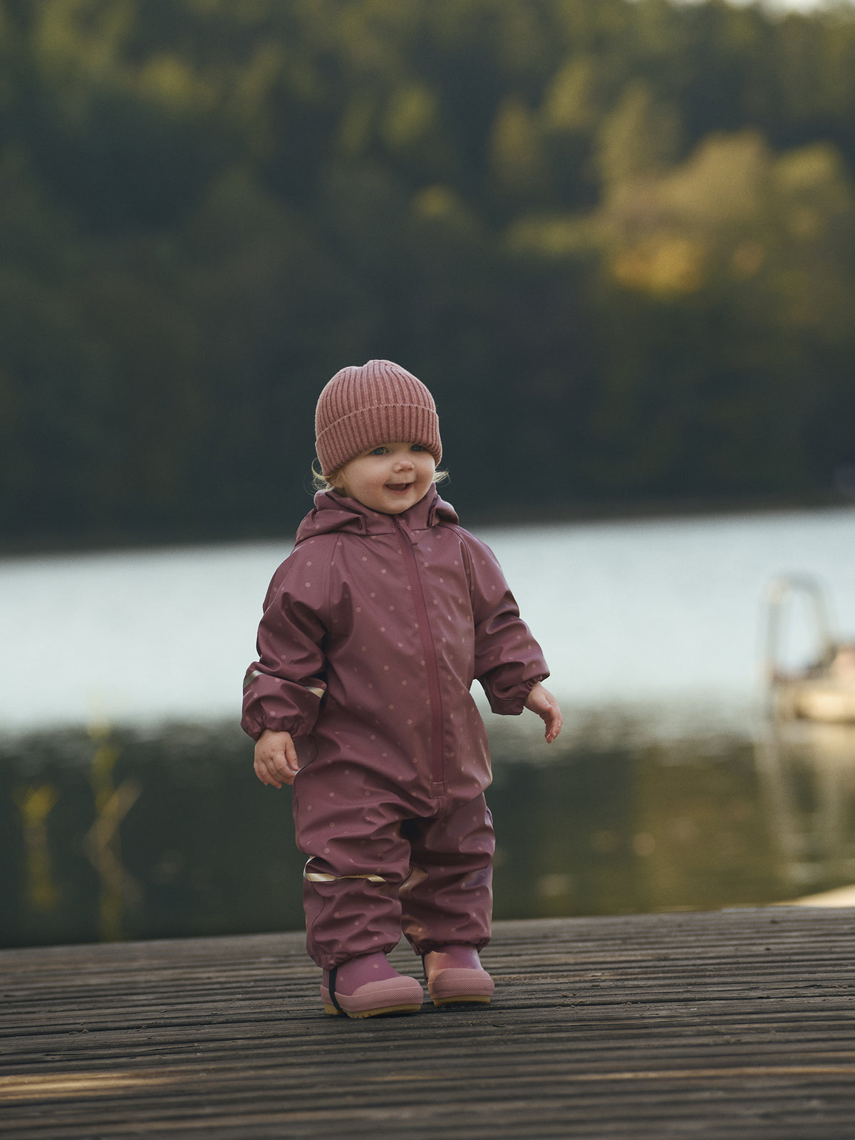 Regenpak met fleece – Rose Brown Polka Dot – Waterdicht & winddicht – CeLaVi